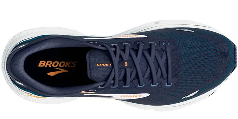 Brooks Men's Ghost 15 2E WIDE - Peacoat/Blue/Orange Pop-4